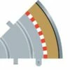SCALEXTRIC C8240 BORDER RADIUS 1 CURVE OUTER BORDERS 45 DEGREE -TOY MODEL 12166