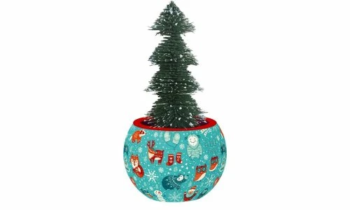 PINK1032 Xmas Flowerpot Cute Christmas Animals 3 PINK1032 Xmas Flowerpot Cute Christmas Animals