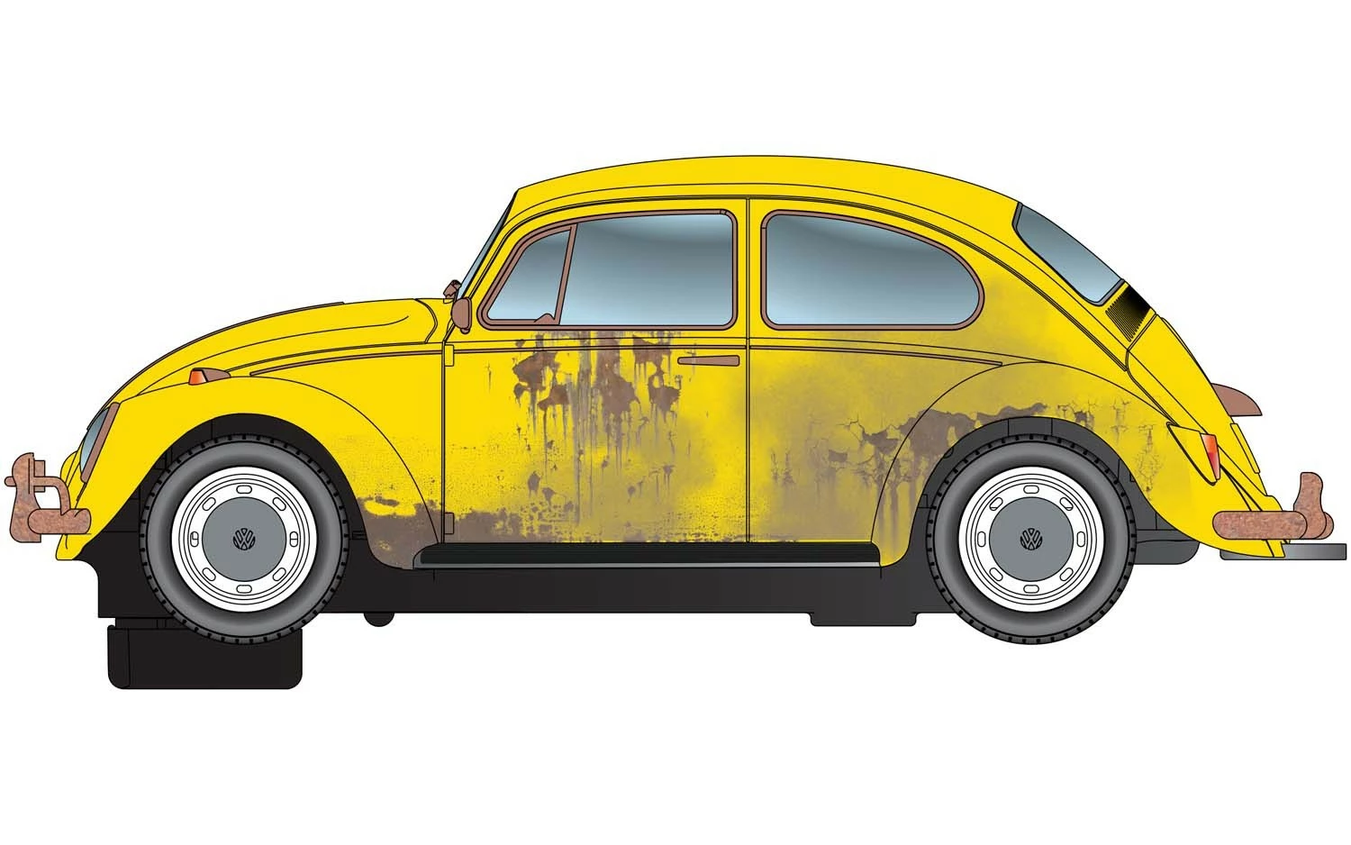 Scalextric C4045 Volkwagen Beetle Rusty Yellow 4 Scalextric C4045 Volkwagen Beetle Rusty Yellow - Image 2